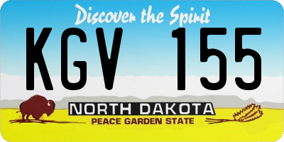 ND license plate KGV155