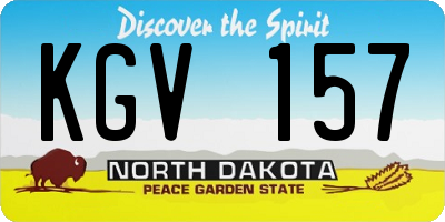 ND license plate KGV157