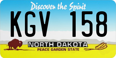 ND license plate KGV158