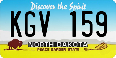 ND license plate KGV159