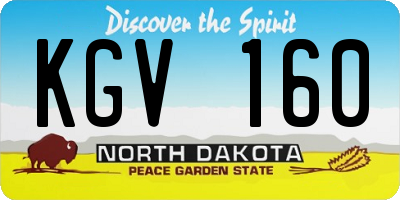 ND license plate KGV160