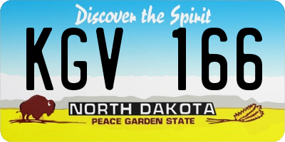 ND license plate KGV166