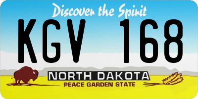 ND license plate KGV168