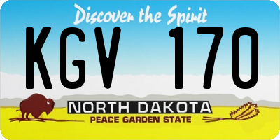 ND license plate KGV170
