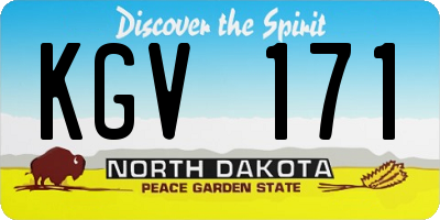 ND license plate KGV171