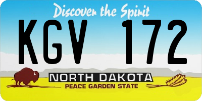 ND license plate KGV172