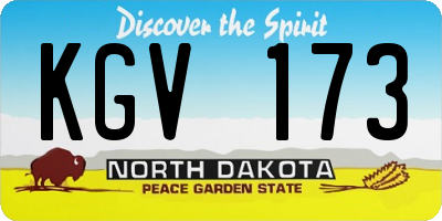 ND license plate KGV173