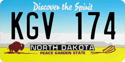 ND license plate KGV174