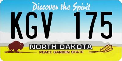 ND license plate KGV175