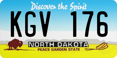 ND license plate KGV176