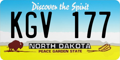 ND license plate KGV177