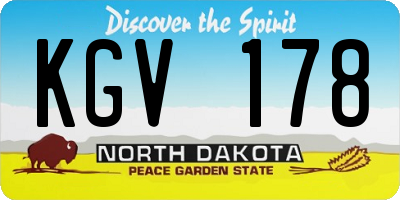 ND license plate KGV178