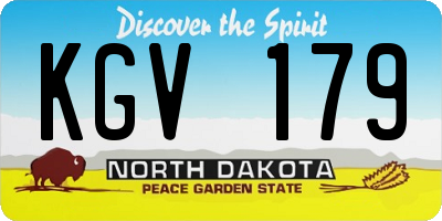 ND license plate KGV179