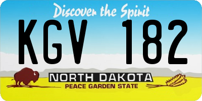 ND license plate KGV182