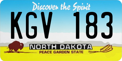ND license plate KGV183