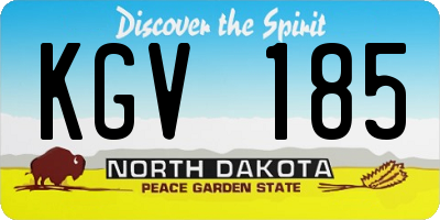 ND license plate KGV185