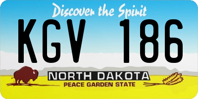 ND license plate KGV186