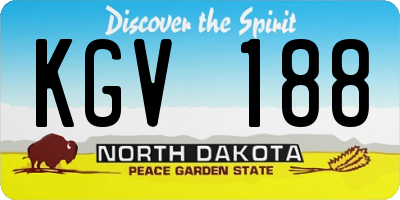 ND license plate KGV188