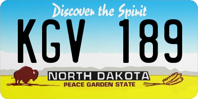 ND license plate KGV189