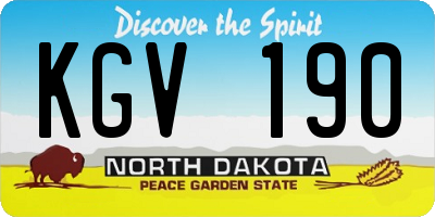 ND license plate KGV190