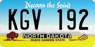 ND license plate KGV192