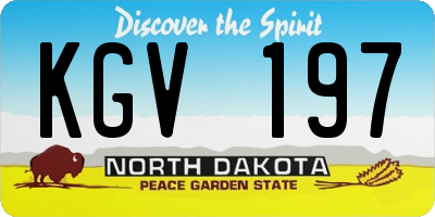 ND license plate KGV197