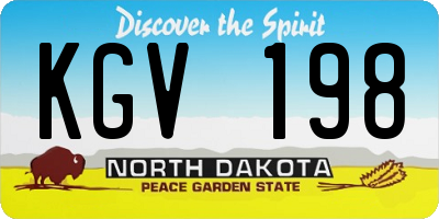 ND license plate KGV198