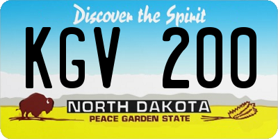 ND license plate KGV200