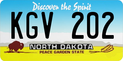 ND license plate KGV202