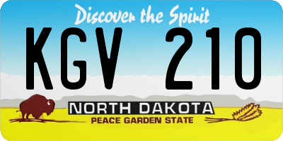 ND license plate KGV210