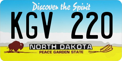 ND license plate KGV220