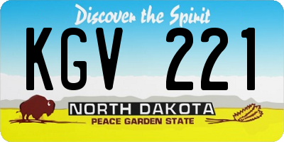 ND license plate KGV221