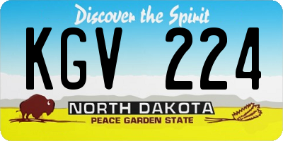 ND license plate KGV224
