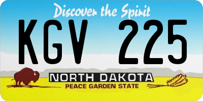 ND license plate KGV225