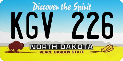 ND license plate KGV226