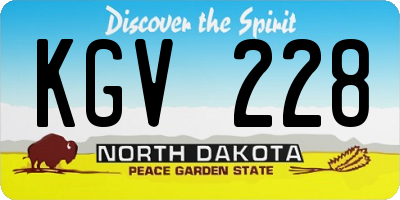 ND license plate KGV228