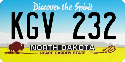 ND license plate KGV232