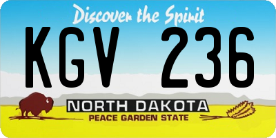 ND license plate KGV236