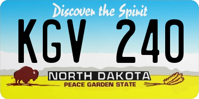 ND license plate KGV240