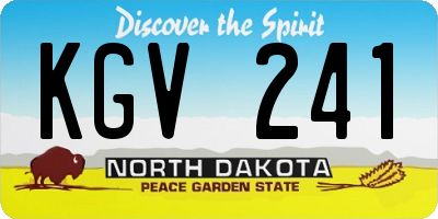 ND license plate KGV241
