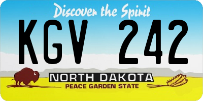 ND license plate KGV242