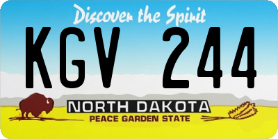 ND license plate KGV244