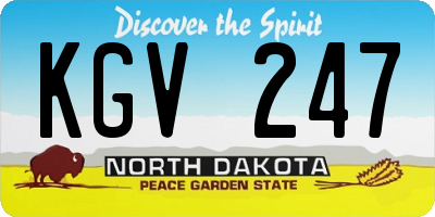 ND license plate KGV247