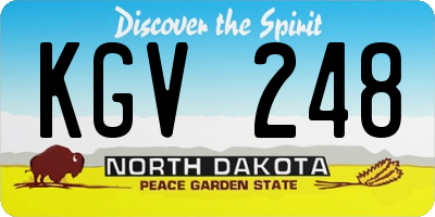 ND license plate KGV248