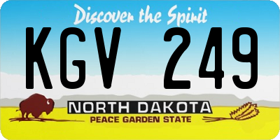 ND license plate KGV249