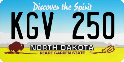 ND license plate KGV250