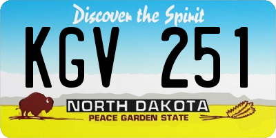 ND license plate KGV251