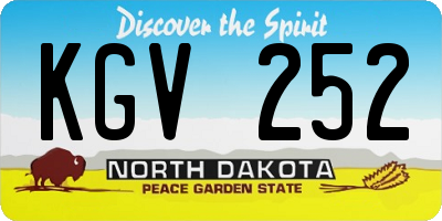 ND license plate KGV252