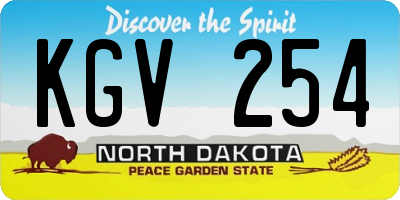ND license plate KGV254