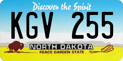 ND license plate KGV255